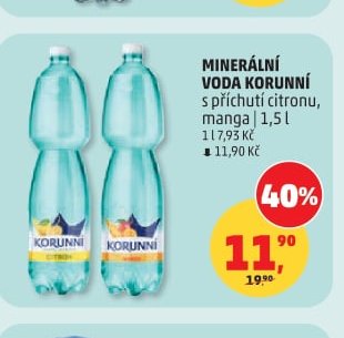 Minerální voda Korunní s příchutí citronu, manga