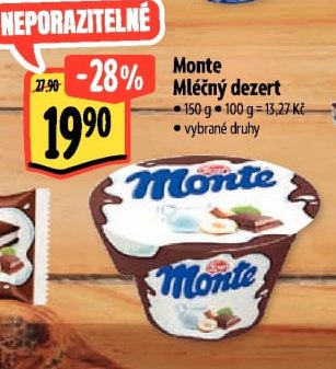 Monte Mléčný dezert