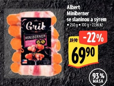 Albert Miniberner se slaninou a sýrem