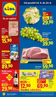 Leták Lidl Lidl leták od pondělí platný od 2026-06-22 do 2026-06-24