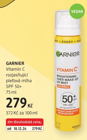 GARNIER Vitamín C rozjasňující pleťová mlha SPF 50+ 75 ml