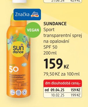 SUNDANCE Sport transparentní sprej na opalování SPF 50