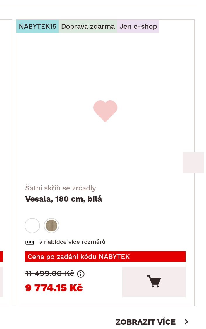 Šatní skříň se zrcadly Vesala, 180 cm, bílá