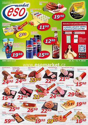Leták ESO MARKET ESO MARKET leták platný od 2026-06-24 do 2026-07-05