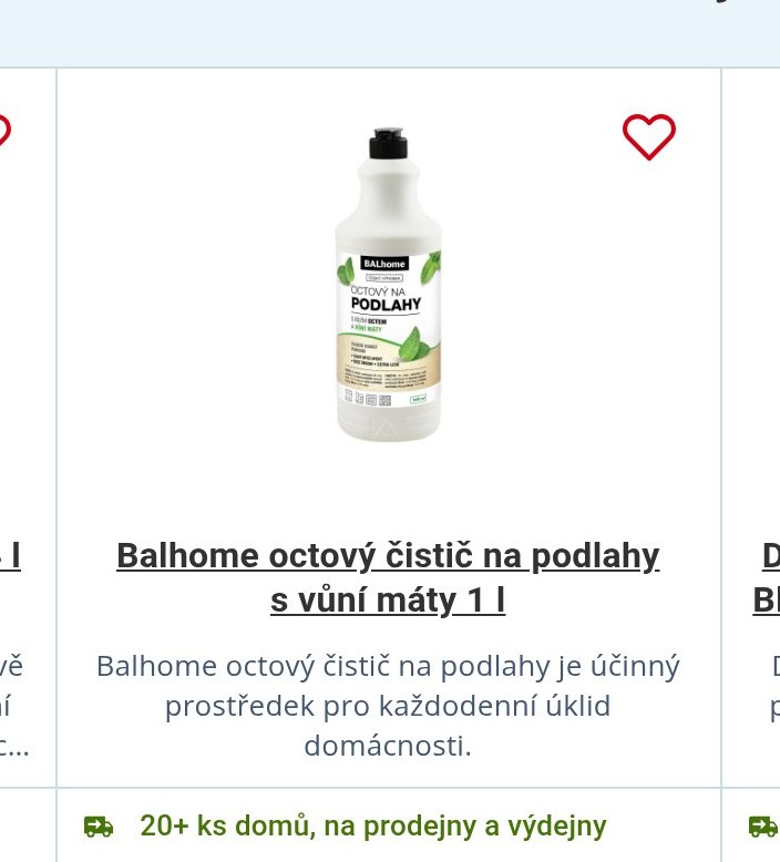 Balhome octový čistič na podlahy s vůní máty 1 l - Barvy a laky drogerie aktualniletaky.eu