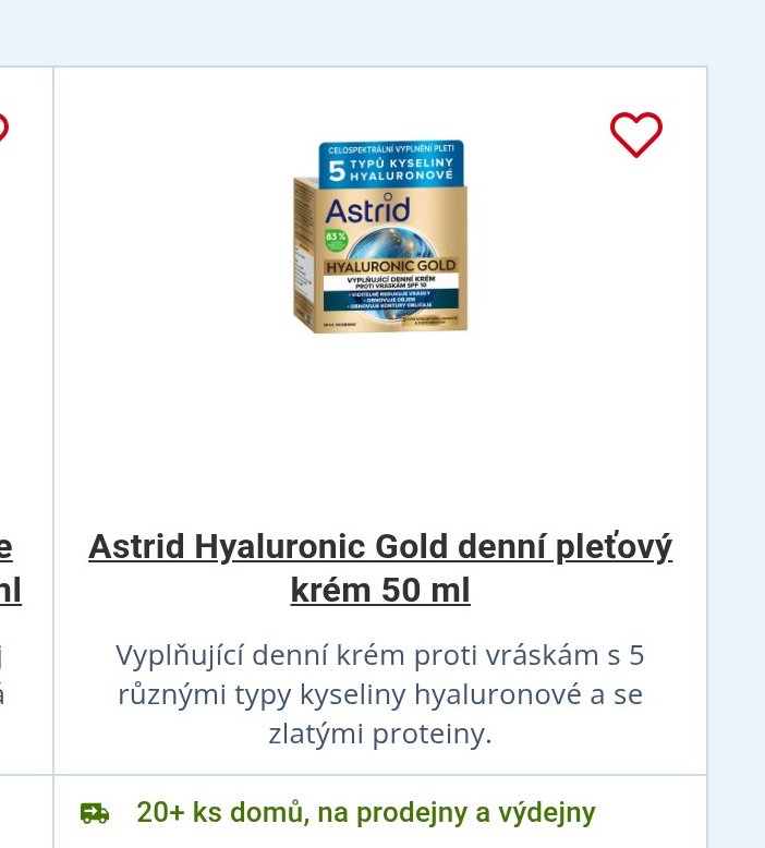 Astrid Hyaluronic Gold denní pleťový krém 50 ml