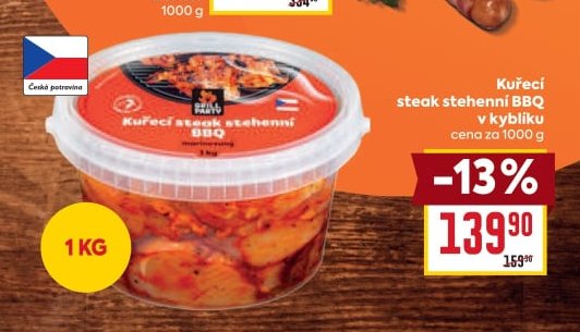 Kuřecí steak stehenní BBQ v kyblíku