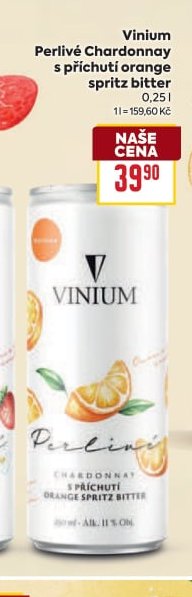 Vinium Perlivé Chardonnay s příchutí orange spritz bitter