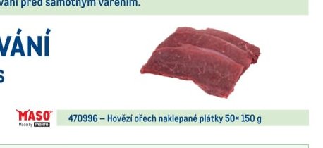 Hovězí ořech naklepané plátky 50× 150 g