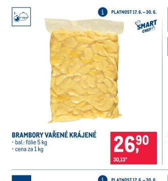BRAMBORY VAŘENÉ KRÁJENÉ
