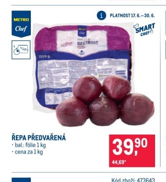 ŘEPA PŘEDVAŘENÁ