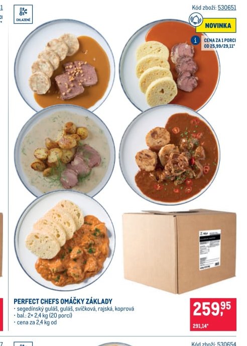 PERFECT CHEFS OMÁČKY ZÁKLADY (segedínský guláš, guláš, svíčková, rajská, koprová)