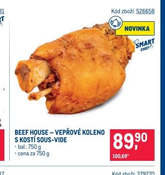 BEEF HOUSE – VEPŘOVÉ KOLENO S KOSTÍ SOUS-VIDE