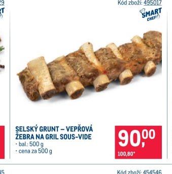 SELSKÝ GRUNT – VEPŘOVÁ ŽEBRA NA GRIL SOUS-VIDE