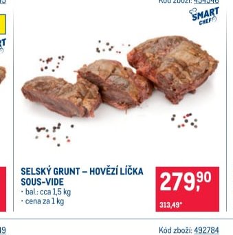 SELSKÝ GRUNT – HOVĚZÍ LÍČKA SOUS-VIDE