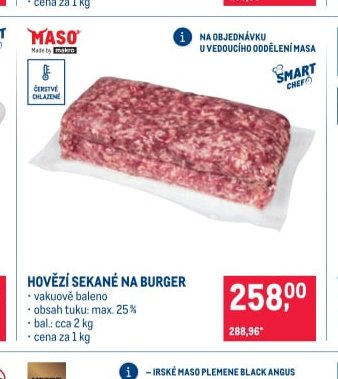 HOVĚZÍ SEKANÉ NA BURGER