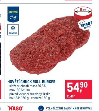 HOVĚZÍ CHUCK ROLL BURGER