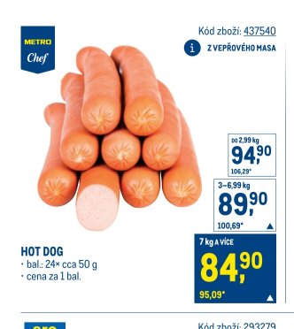 HOT DOG z vepřového masa