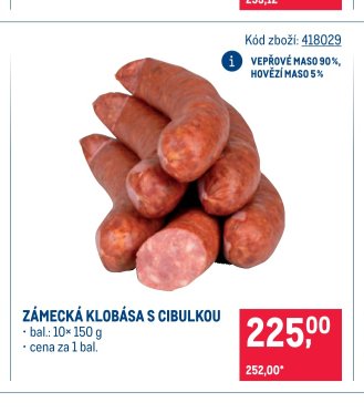 ZÁMECKÁ KLOBÁSA S CIBULKOU