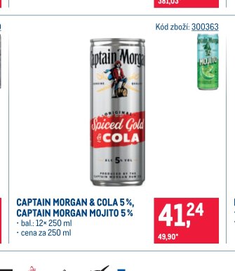 CAPTAIN MORGAN & COLA 5 %, CAPTAIN MORGAN MOJITO 5 %