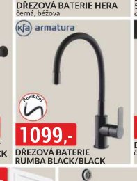 DŘEZOVÁ BATERIE RUMBA BLACK/BLACK