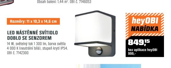 LED NÁSTĚNNÉ SVÍTIDLO DOBLO SE SENZOREM - OBI aktualniletaky.eu