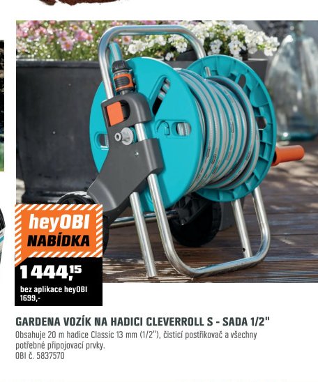 GARDENA VOZÍK NA HADICI CLEVERROLL S - SADA 1/2