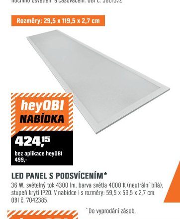 LED panel s podsvícením