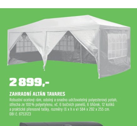 ZAHRADNÍ ALTÁN TAVARES