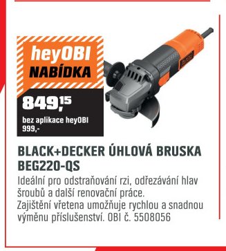 BLACK+DECKER ÚHLOVÁ BRUSKA BEG220-QS
