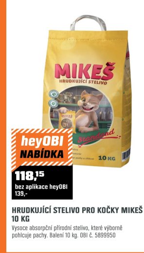 Hrudkující stelivo pro kočky Mikeš 10 kg