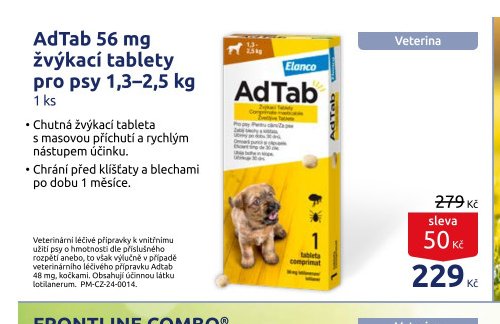 AdTab 56 mg žvýkací tablety pro psy 1,3-2,5 kg