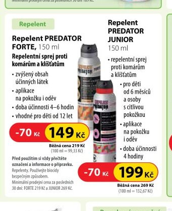 Repelent PREDATOR FORTE, 150 ml