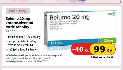Relumo 20 mg enterosolventní tvrdé tobolky 14 tob.