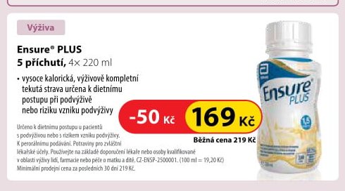 Ensure PLUS 5 příchutí, 4x 220 ml
