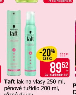 Taft lak na vlasy 250 ml, pěnové tužidlo 200 ml, různé druhy