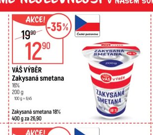 Váš Výběr Zakysaná smetana 200g