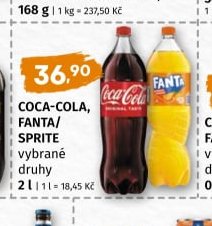 Coca-Cola, Fanta, Sprite vybrané druhy