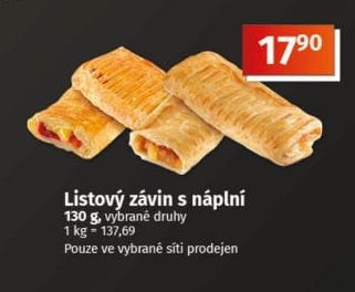 Listový závin s náplní
