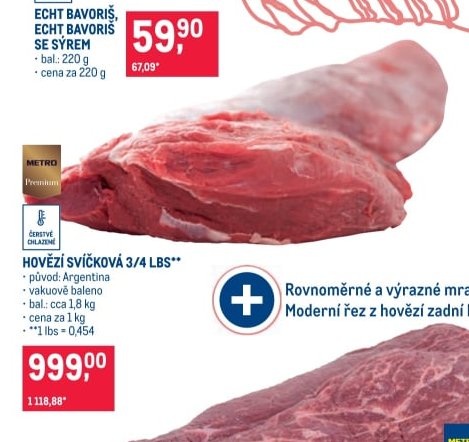 Hovězí svíčková 3/4 lbs