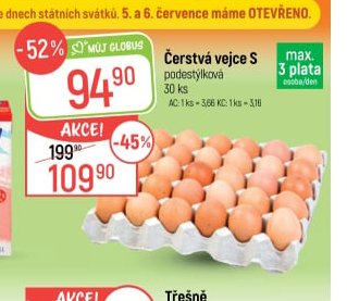 Čerstvá vejce S - Globus aktualniletaky.eu