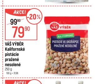Váš výběr Kalifornské pistácie pražené nesolené