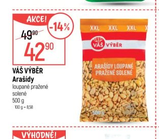 Váš výběr Arašídy loupané pražené solené