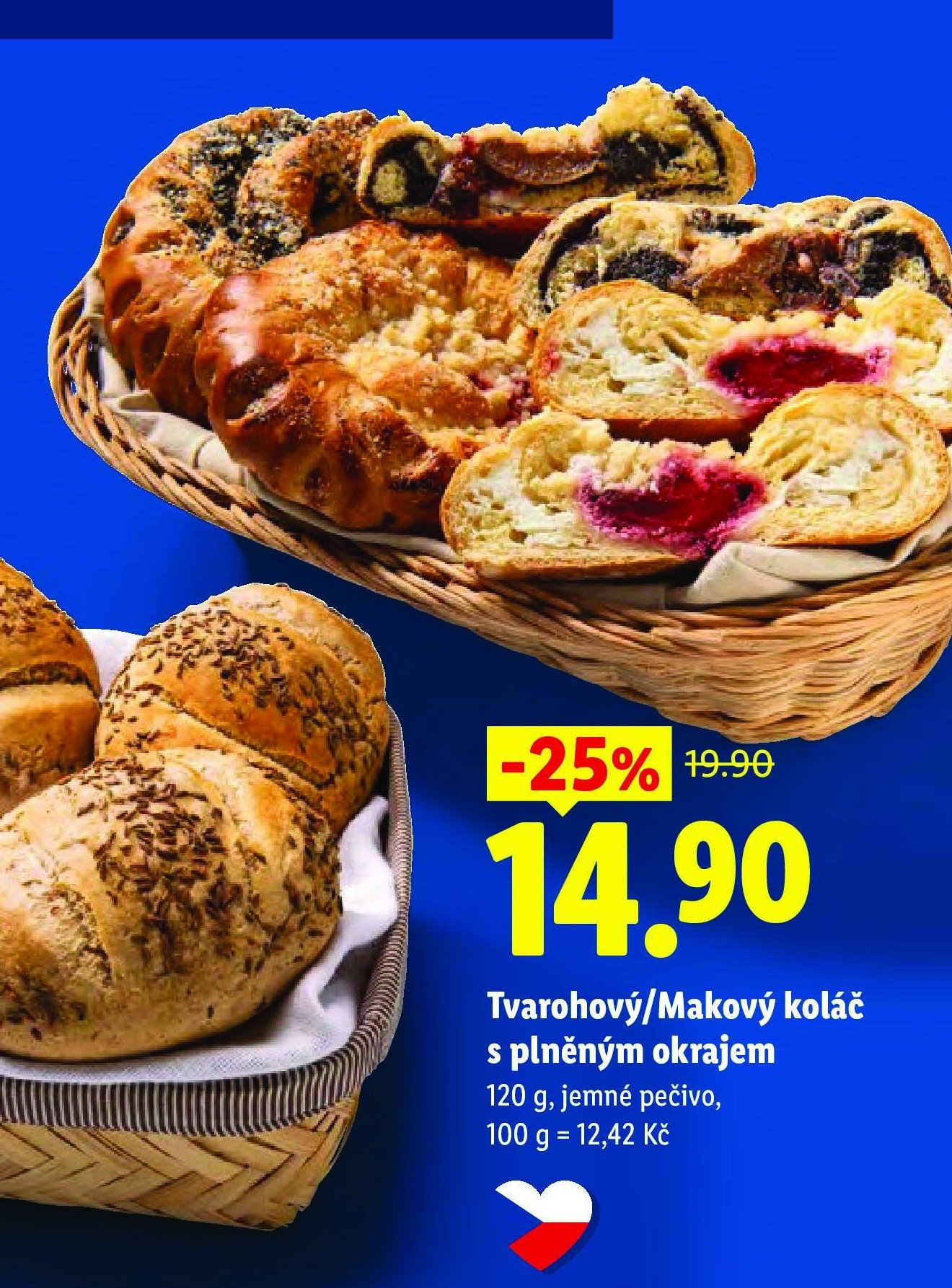 Tvarohový/Makový koláč s plněným okrajem