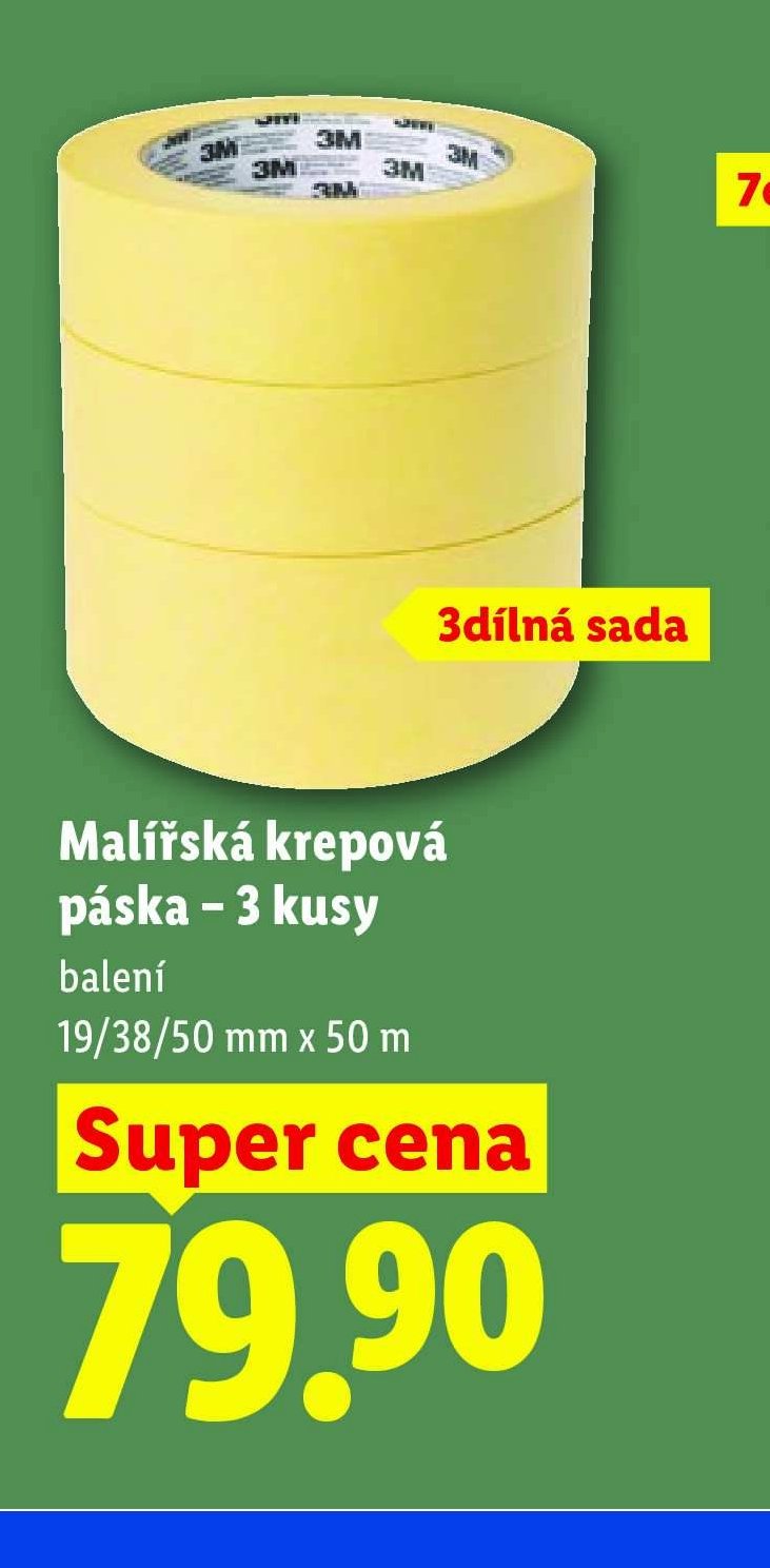 Malířská krepová páska – 3 kusy