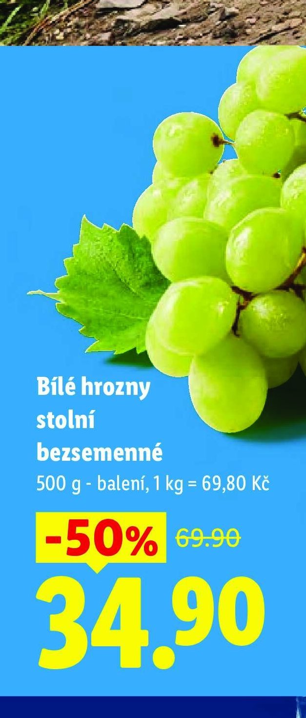 Bílé hrozny stolní