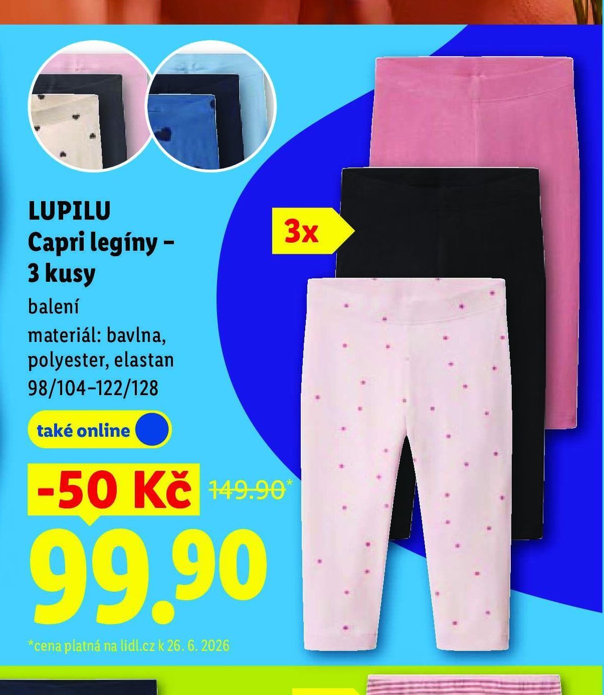 LUPILU Capri legíny – 3 kusy