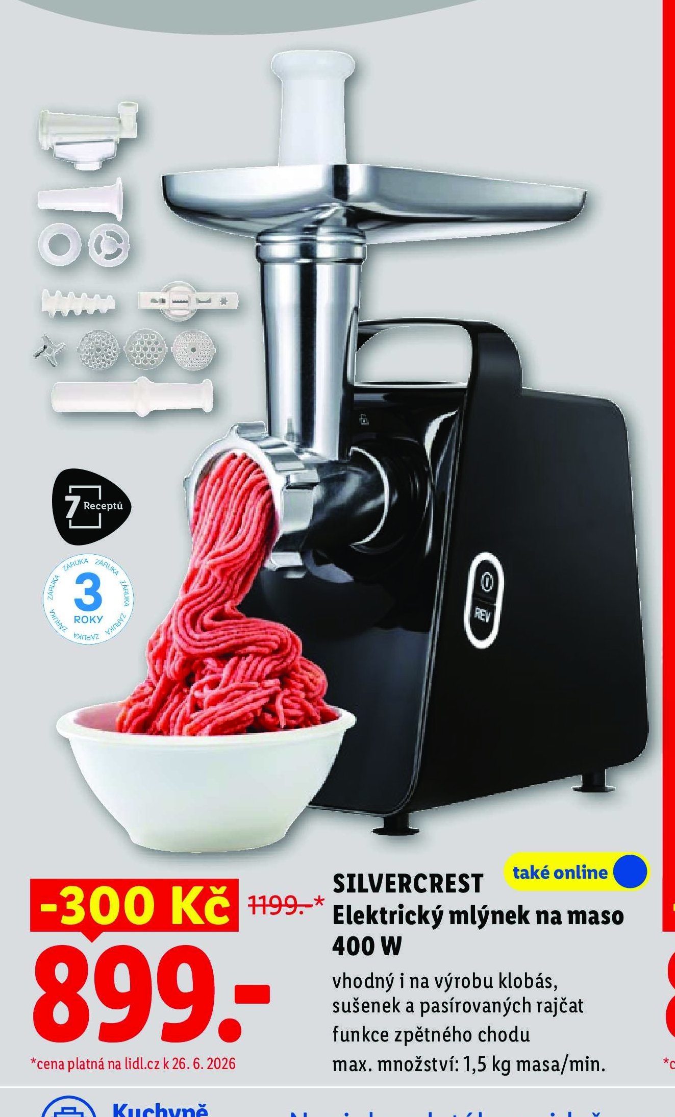 SILVERCREST Elektrický mlýnek na maso 400 W