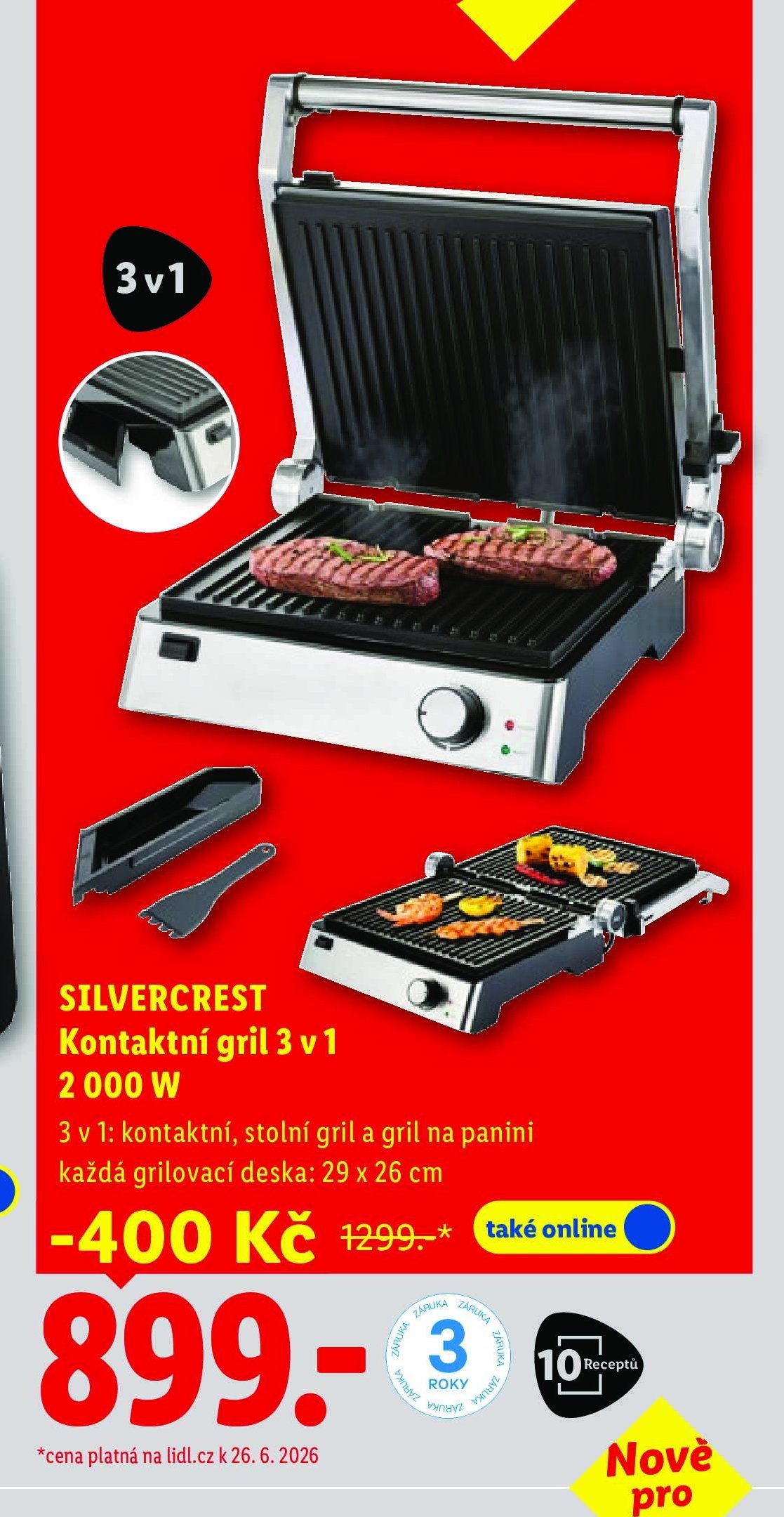SILVERCREST Kontaktní gril 3 v 1 2 000 W
