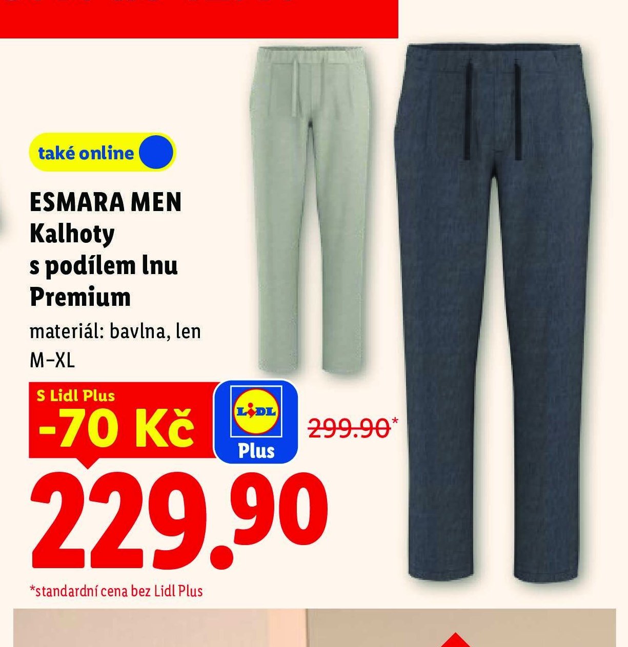 ESMARA MEN Kalhoty s podílem lnu Premium